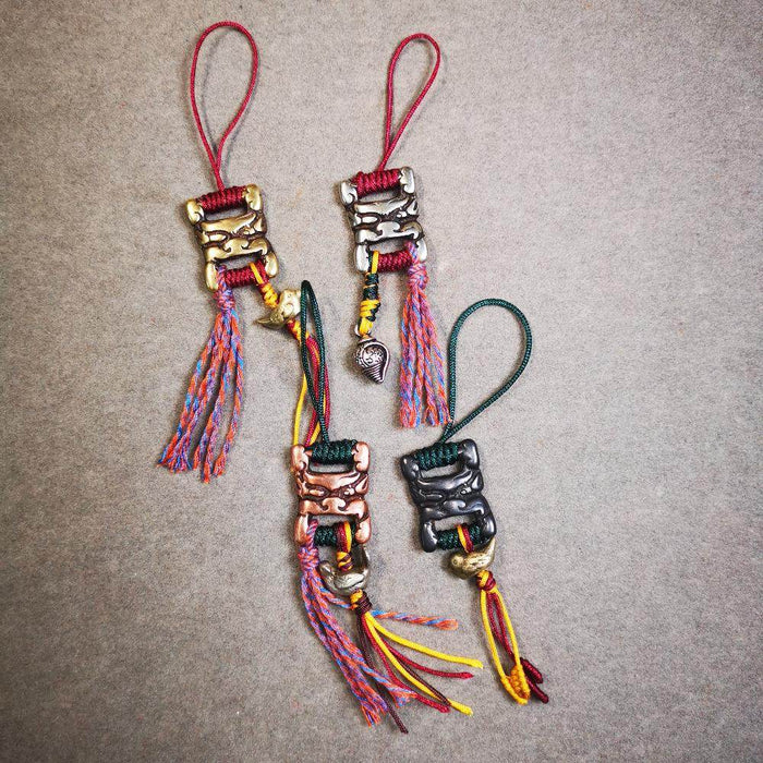 Scripture Book Buckle Amulet Pendant - Tibetan Buddhist amulet, close-up detail