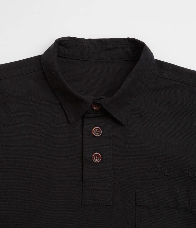 Service Works Canvas Script Popover Shirt in Black