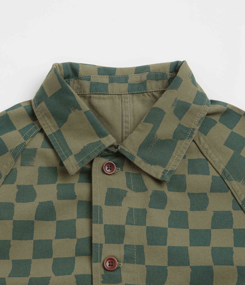 Service Works Drill Printed FOH Jacket in Olive Checker