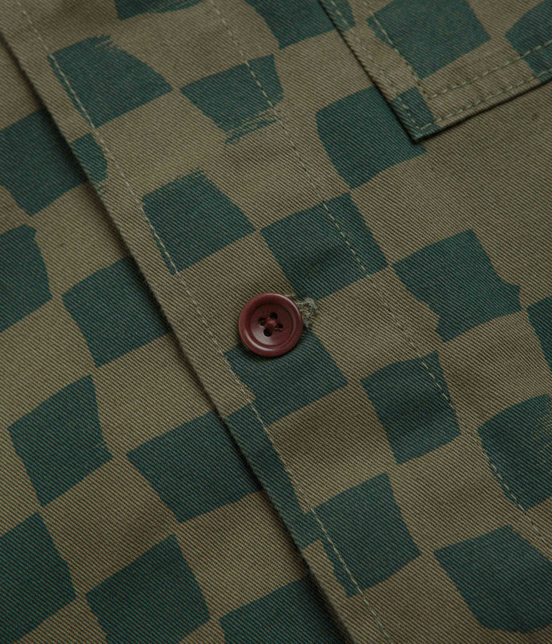 Service Works Drill Printed FOH Jacket in Olive Checker