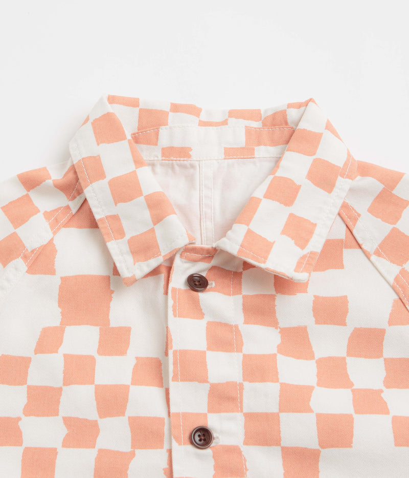 Service Works Drill Printed FOH Jacket in Salmon Checker