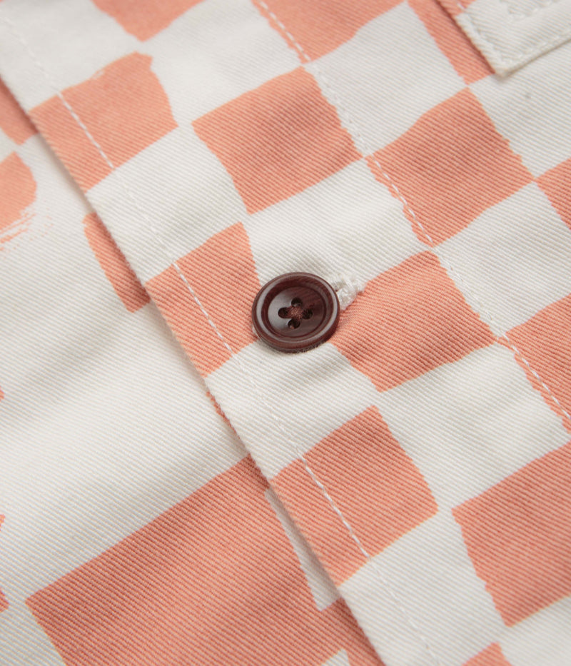 Service Works Drill Printed FOH Jacket in Salmon Checker