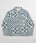Service Works Drill Printed FOH Jacket in Teal Checker