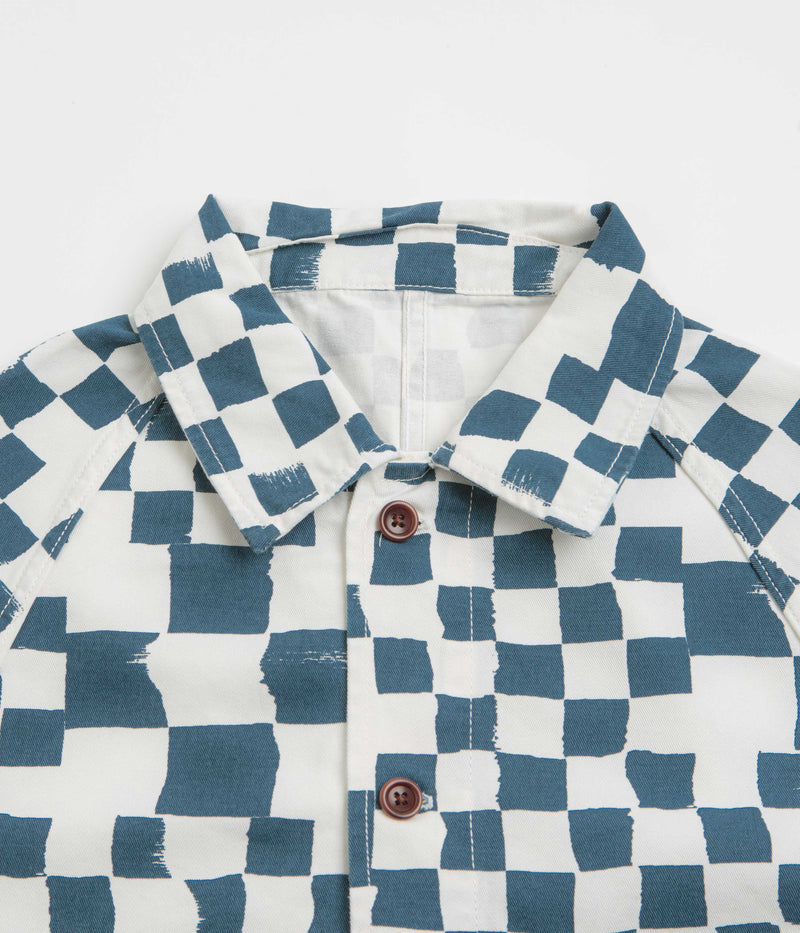 Service Works Drill Printed FOH Jacket in Teal Checker