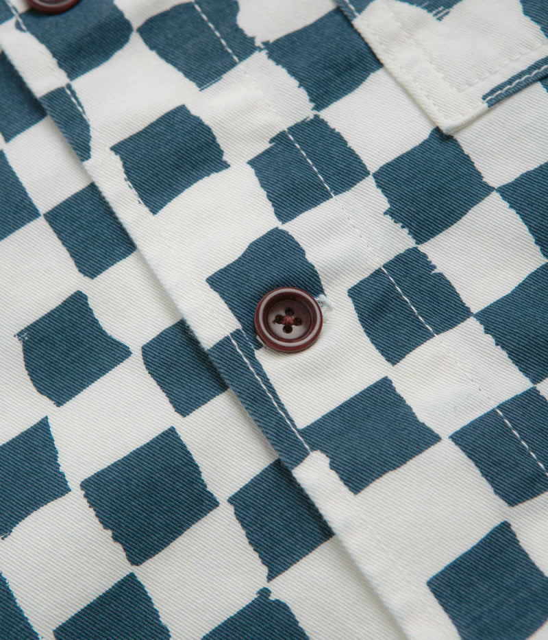 Service Works Drill Printed FOH Jacket in Teal Checker