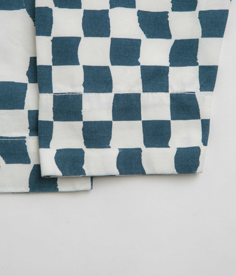 Service Works Drill Printed FOH Jacket in Teal Checker
