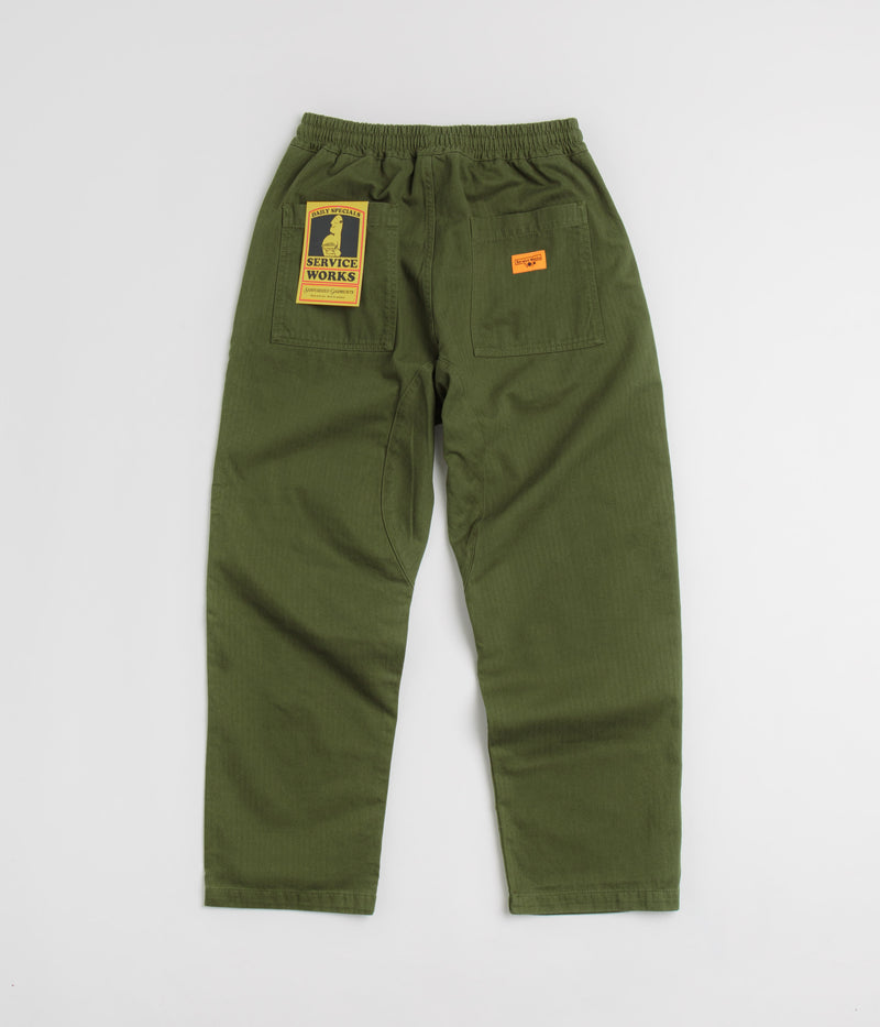 Service Works Herringbone Chef Pants in Pesto