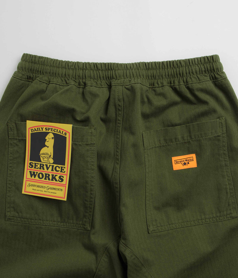 Service Works Herringbone Chef Pants in Pesto