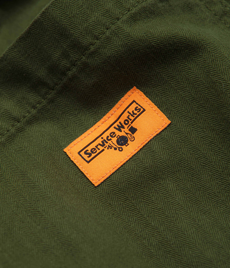 Service Works Herringbone Chef Pants in Pesto