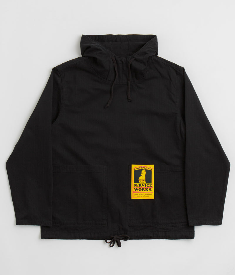 Service Works Herringbone Market Smock Jacket in Black