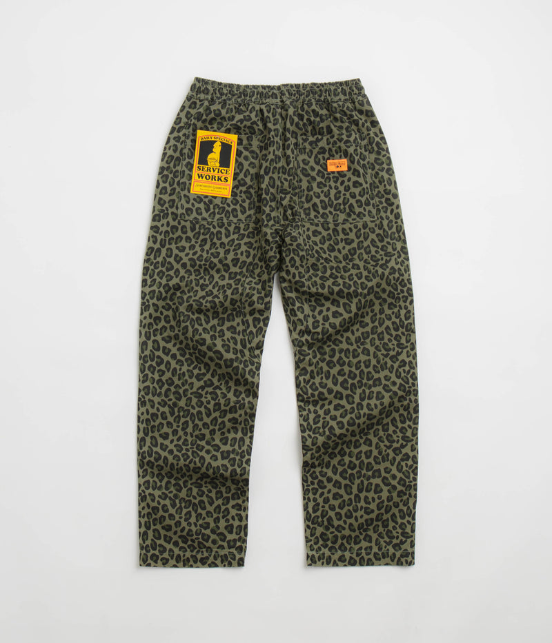 Service Works Leopard Chef Pants in Green