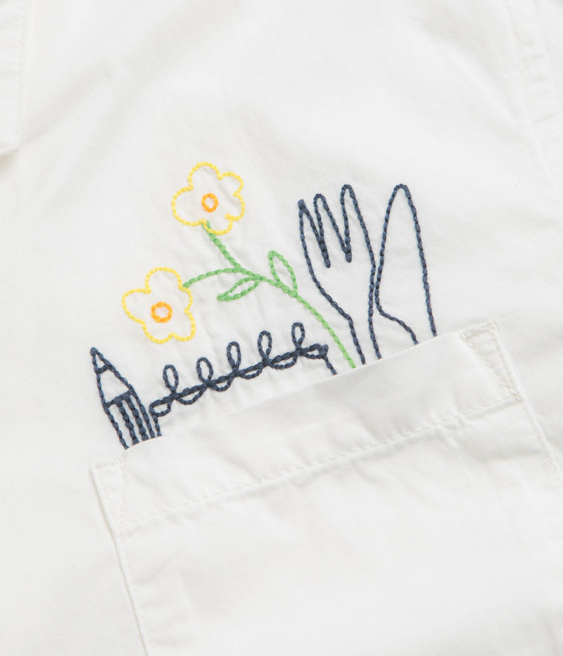 Service Works Light Twill Necessities Short Sleeve Shirt in Off White
