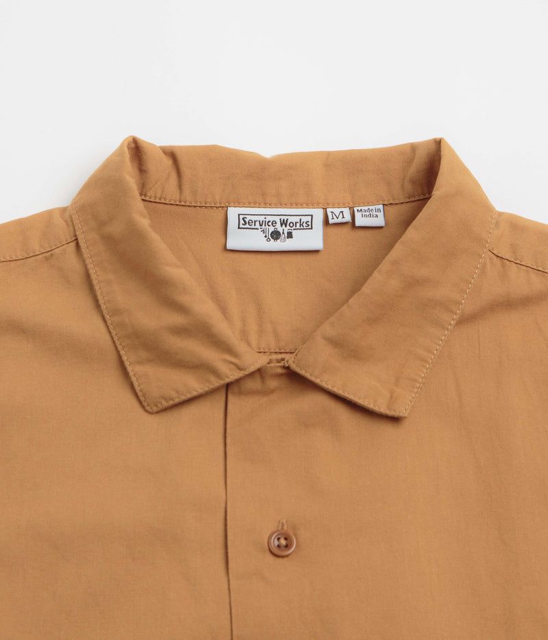 Service Works Light Twill Picnic Short Sleeve Shirt in Burnt Sugar