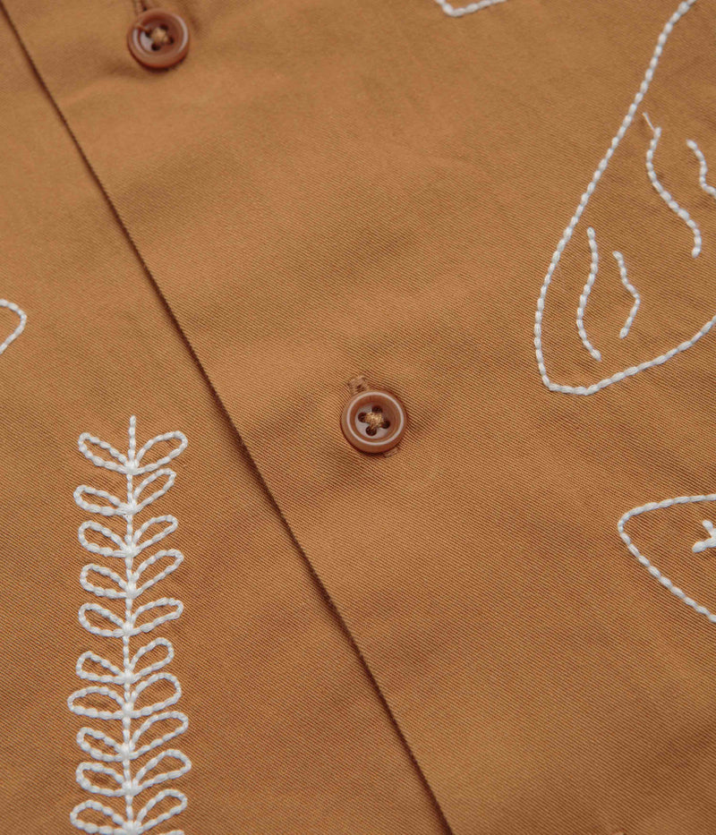Service Works Light Twill Picnic Short Sleeve Shirt in Burnt Sugar