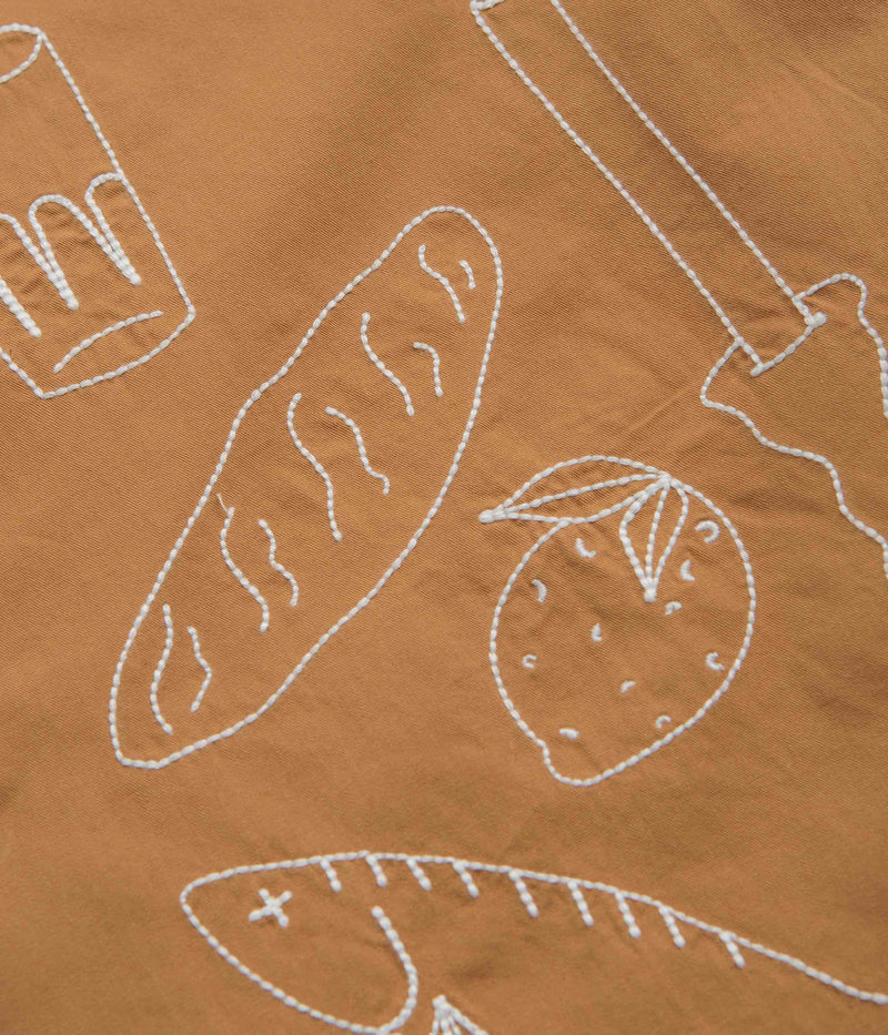 Service Works Light Twill Picnic Short Sleeve Shirt in Burnt Sugar