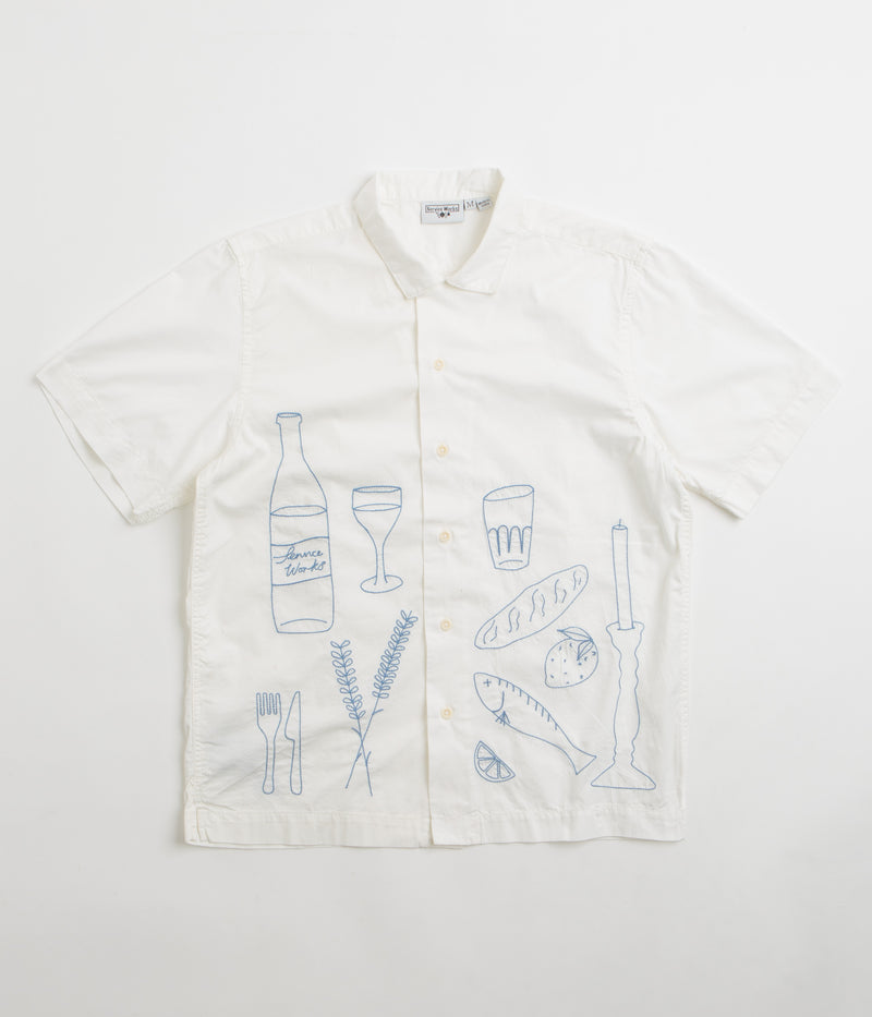Service Works Light Twill Picnic Short Sleeve Shirt in Off White
