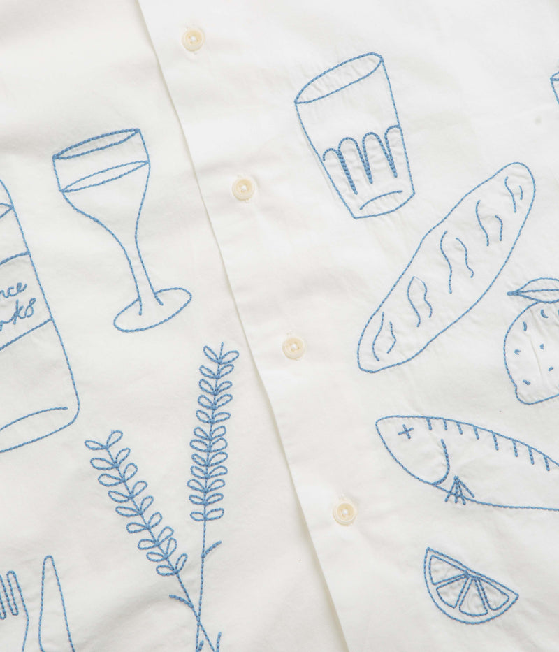Service Works Light Twill Picnic Short Sleeve Shirt in Off White