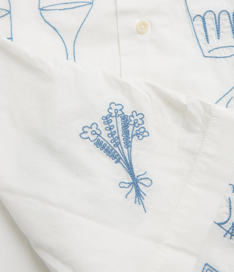 Service Works Light Twill Picnic Short Sleeve Shirt in Off White