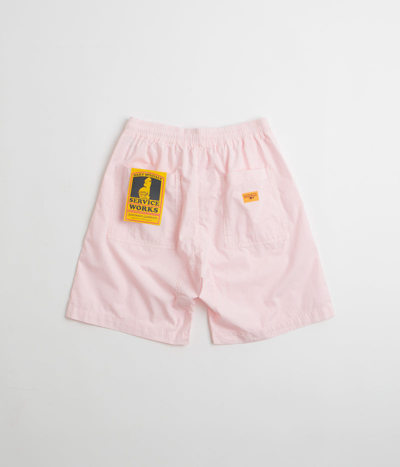 Service Works Poplin Chef Shorts in Dusty Pink