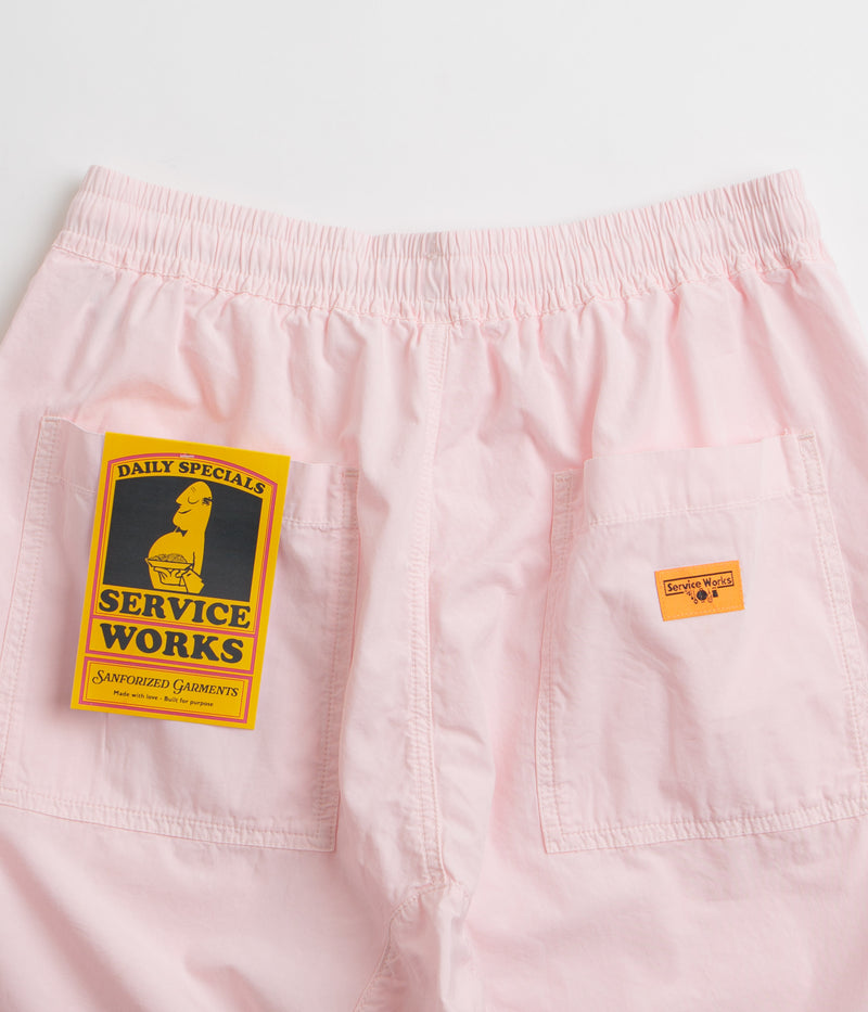 Service Works Poplin Chef Shorts in Dusty Pink