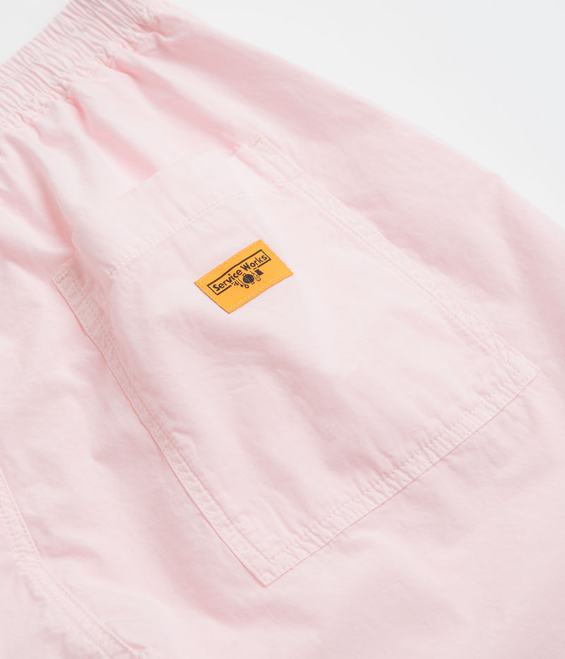 Service Works Poplin Chef Shorts in Dusty Pink
