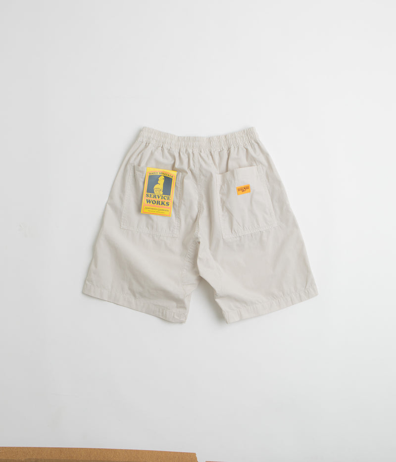 Service Works Poplin Chef Shorts in Salt
