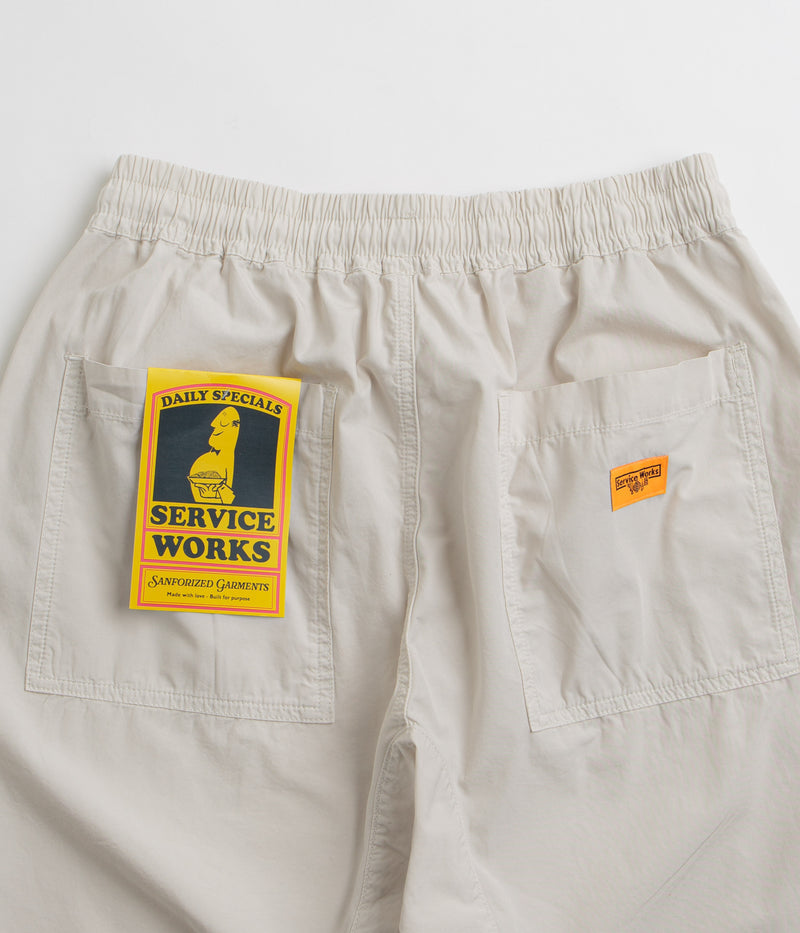 Service Works Poplin Chef Shorts in Salt