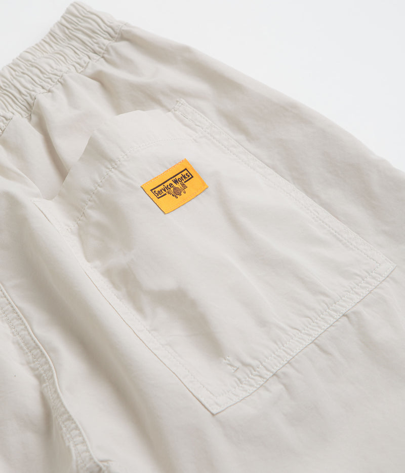 Service Works Poplin Chef Shorts in Salt