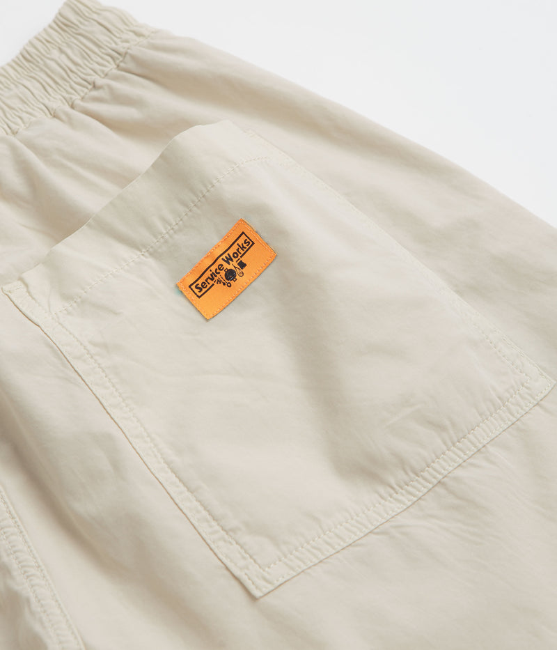 Service Works Poplin Chef Shorts in White Oak