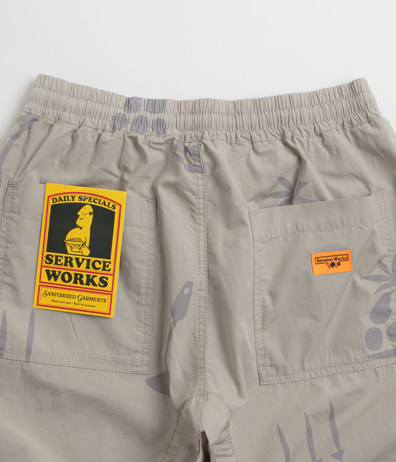 Service Works Poplin Printed Chef Shorts in Stone