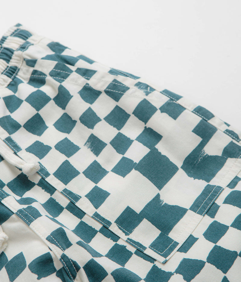 Service Works Printed Chef Pants in Teal Checker
