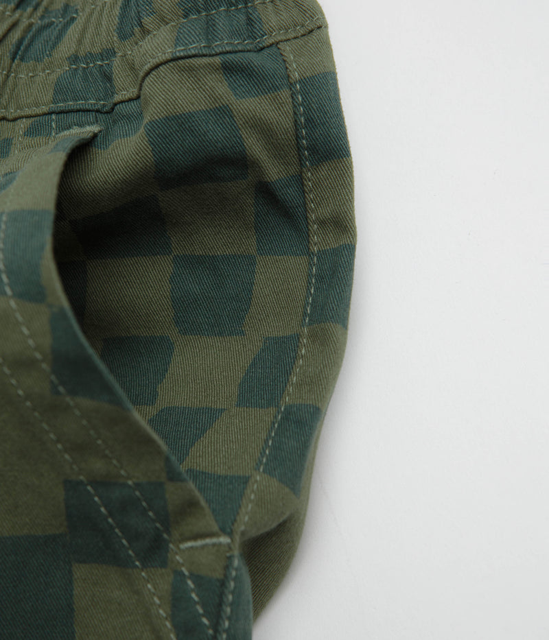 Service Works Printed Chef Shorts in Olive Checker
