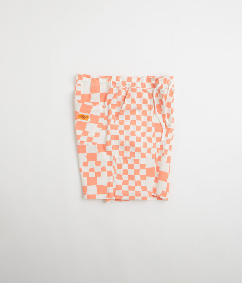 Service Works Printed Chef Shorts in Salmon Checker