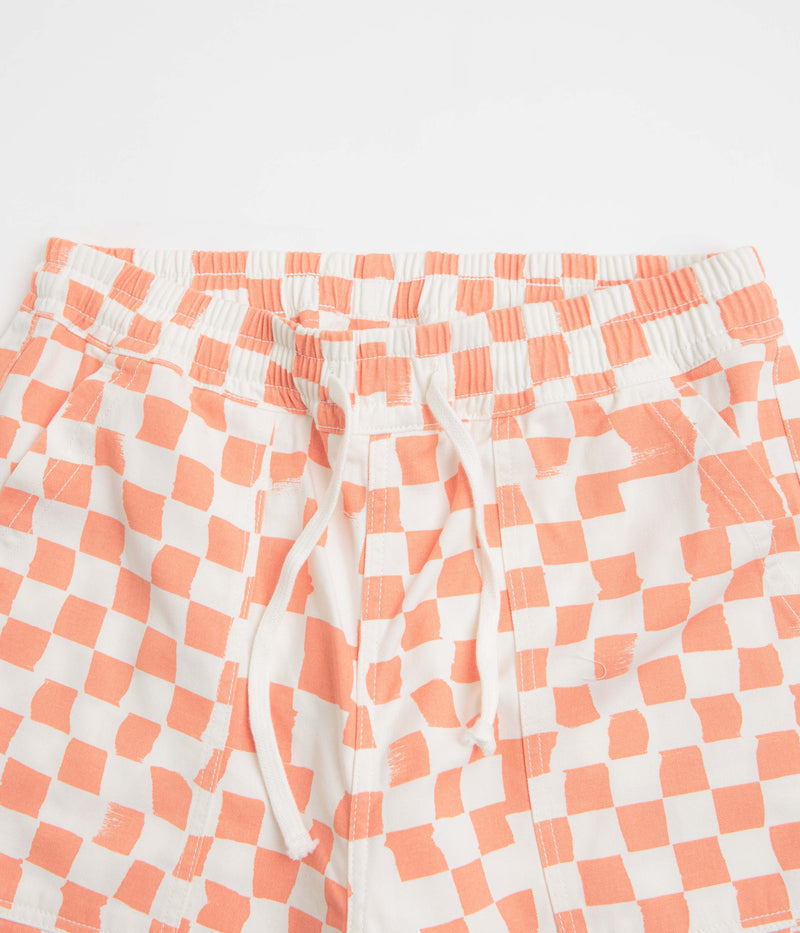 Service Works Printed Chef Shorts in Salmon Checker