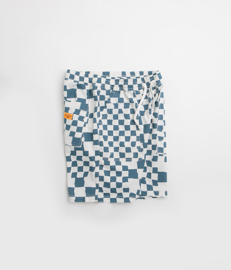 Service Works Printed Chef Shorts in Teal Checker