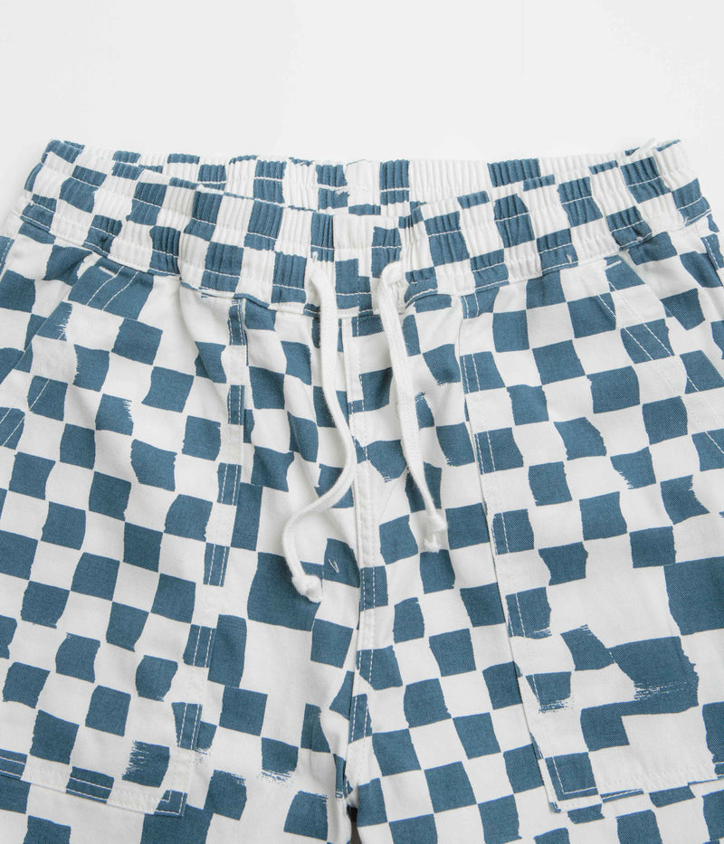 Service Works Printed Chef Shorts in Teal Checker