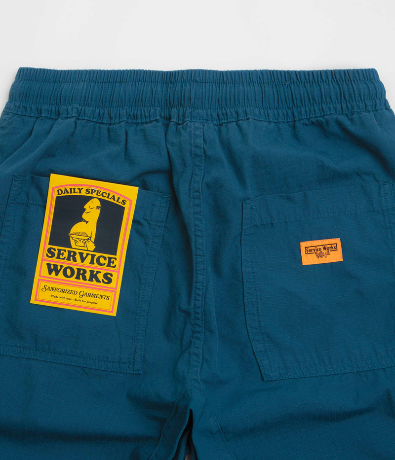 Service Works Ripstop Chef Shorts in Ocean