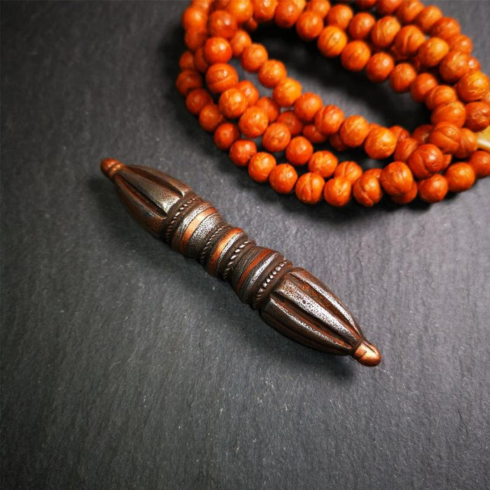 Seven-pronged Vajra 3.5" - Tibetan Buddhist vajra, front view