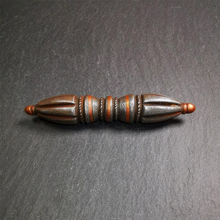 Seven-pronged Vajra 3.5" - Tibetan Buddhist vajra, close-up detail