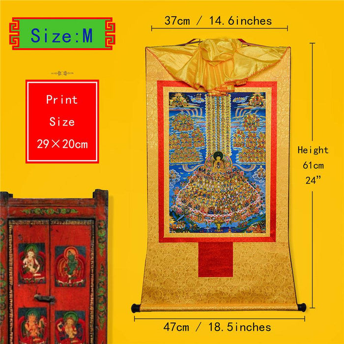 Shakyamuni Refuge Tree - Tibetan thangka painting, view 6