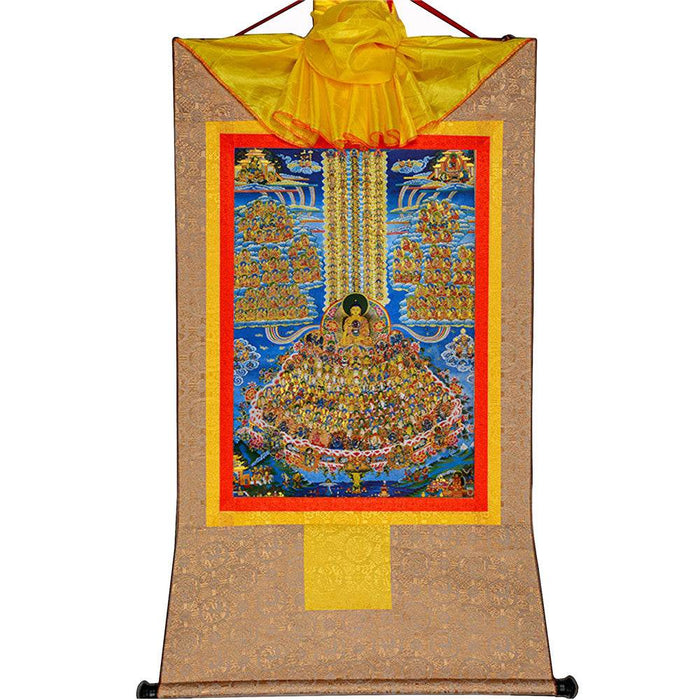 Shakyamuni Refuge Tree - Tibetan thangka painting, view 7