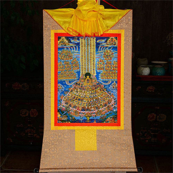 Shakyamuni Refuge Tree - Tibetan thangka painting, view 8
