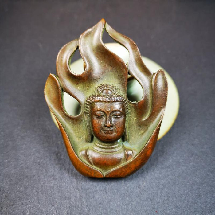 Shakyamuni Statue 2.9" - Tibetan Buddhist statue, front view