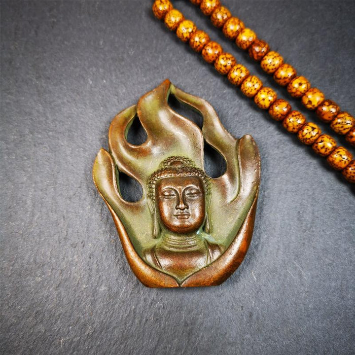 Shakyamuni Statue 2.9" - Tibetan Buddhist statue, close-up detail