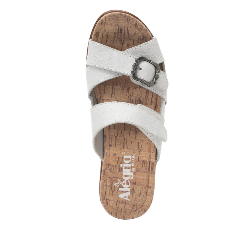 Sierra Delicut White Sandal | Alegria Shoes