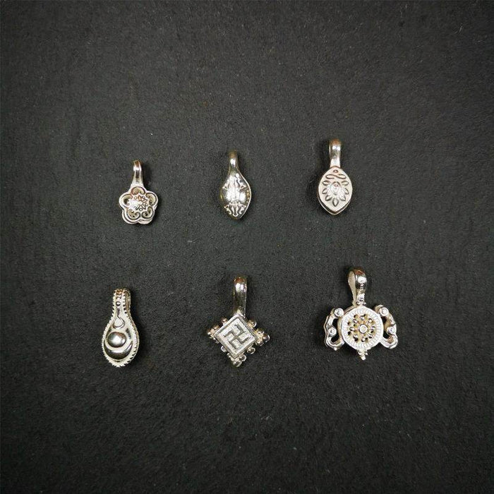 Silver Bead Counter Clips - Tibetan Buddhist art, detailed view