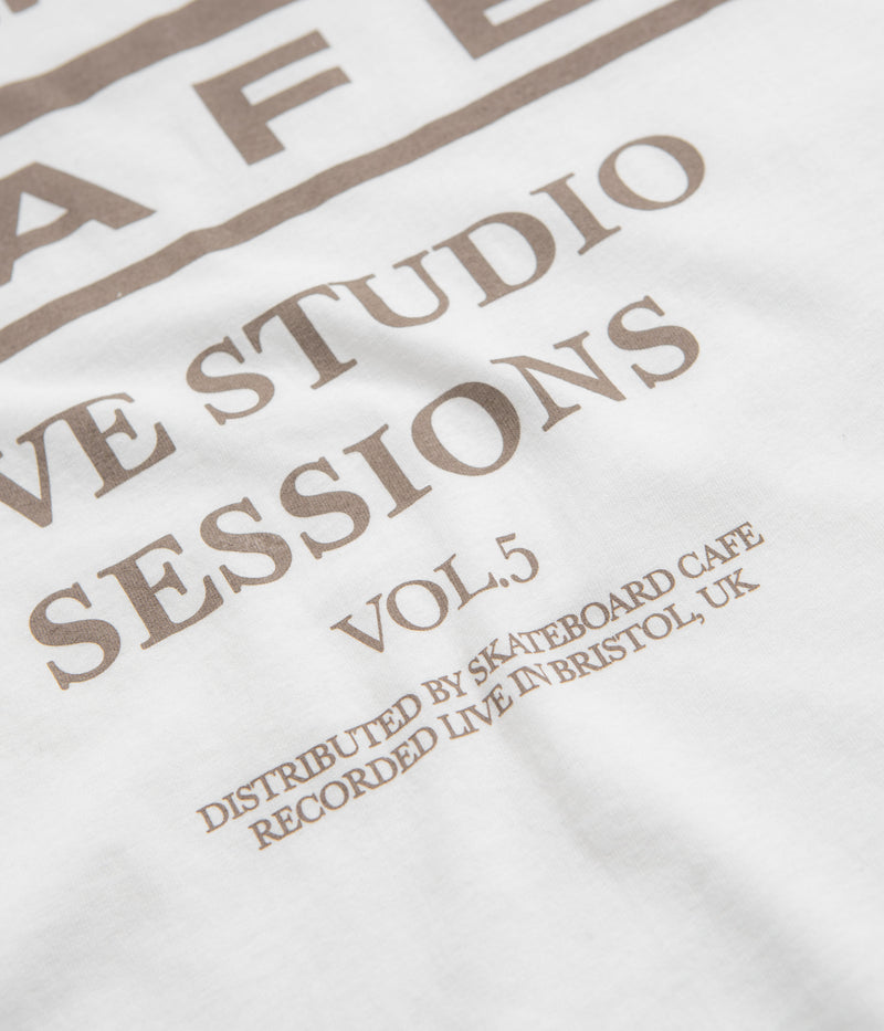 Skateboard Cafe 45 T-Shirt in White and Coffee