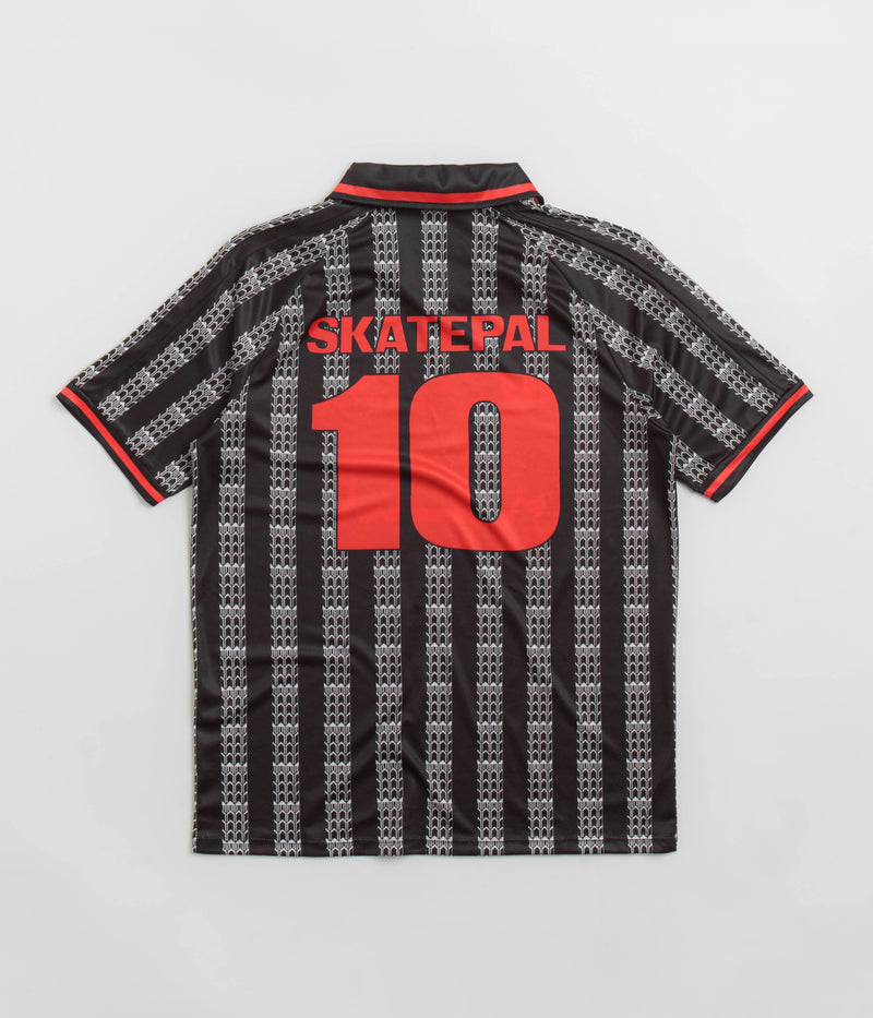 SkatePal Anniversary Football Shirt in Black and Red