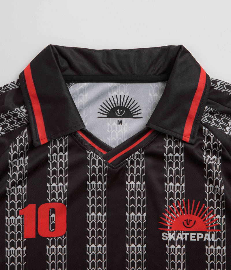 SkatePal Anniversary Football Shirt in Black and Red