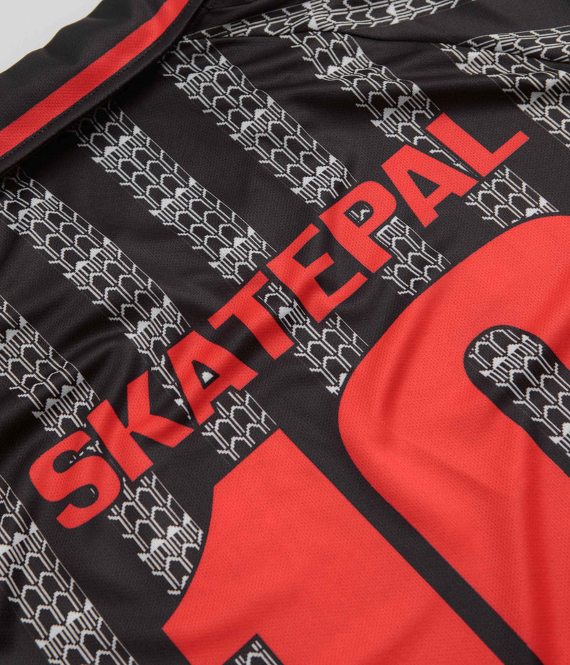 SkatePal Anniversary Football Shirt in Black and Red